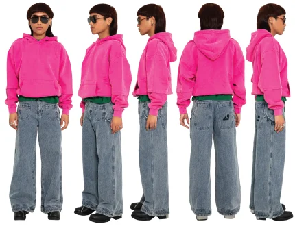 Liquid Lagoon Heavy Cut Hoodie Deep Pink (2)