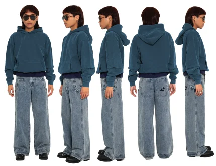 Liquid Lagoon Heavy Cut Hoodie Navy Blue (2)