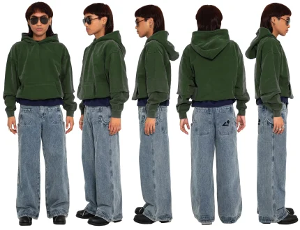 Liquid Lagoon Heavy Cut Hoodie Pine Green (2)