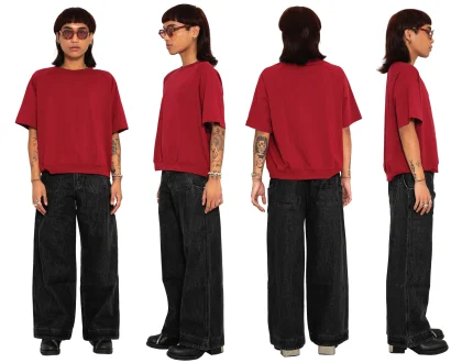 Liquid Lagoon Heavy Cut T Shirt Currant Red (3)