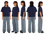 Liquid Lagoon Heavy Cut T Shirt Navy Blue (2)